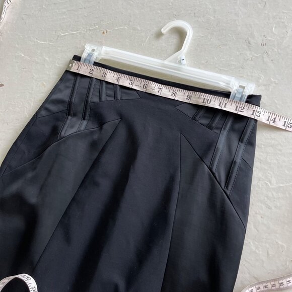 Karen Millen England Black Boned Wool Pencil Skirt SS10 Size 4 - Picture 7 of 8
